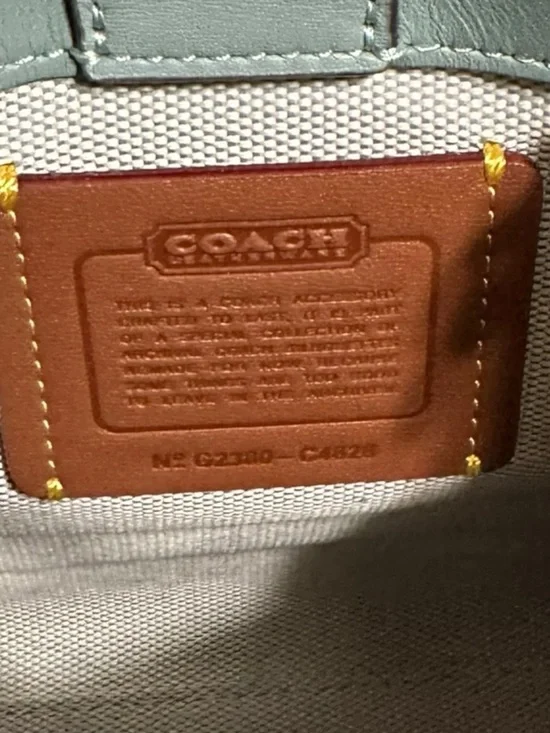 COACH Mini Cashin Tote in Sage Glovetanned Leather - Picture 5 of 11